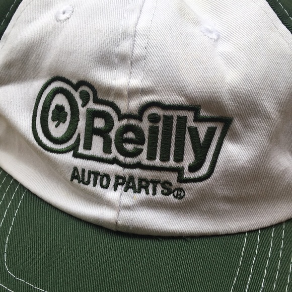 O’Reilly Auto Parts hat full 6 panel baseball style cap green white - Picture 2 of 9